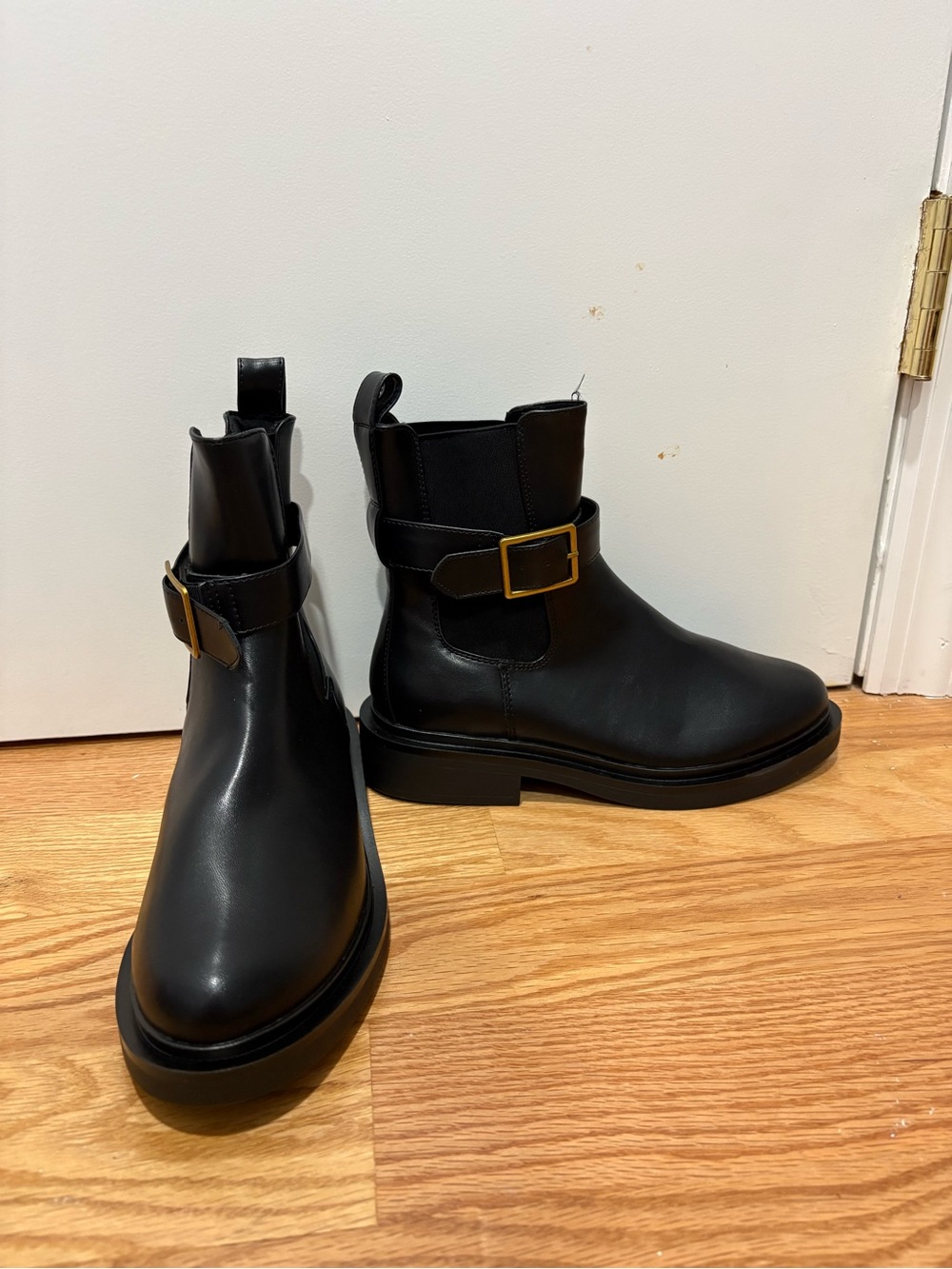 Black Chelsea Boot With Buckle, Ankle Boots for Women